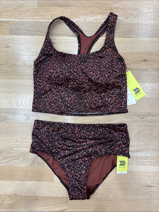 all in motion Other - all in motion Rust and Black Leopard Print Two-Piece Swim Set